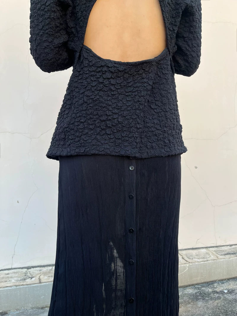 Textured Cut-Out Zip Jacket
