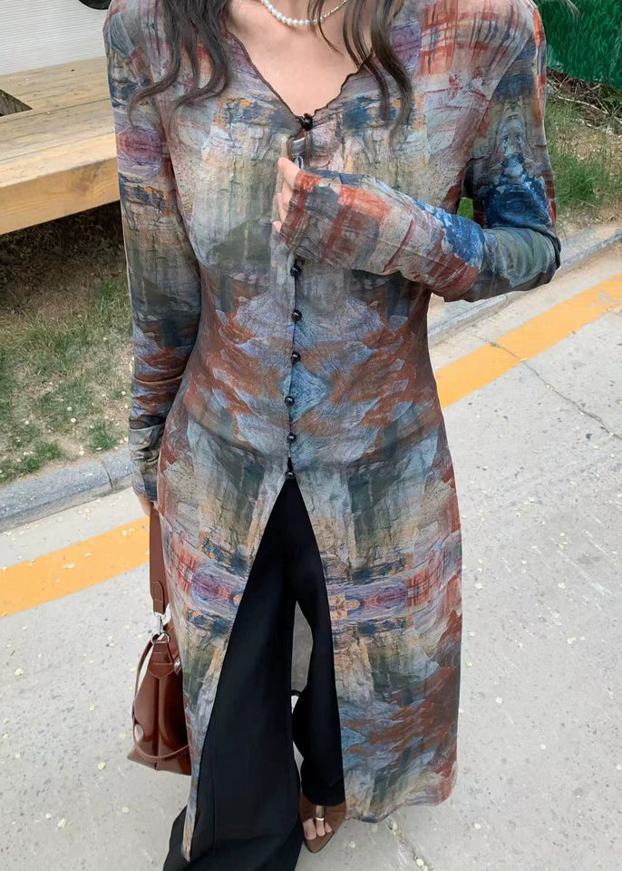 Veil Fresco Sheer Cardigan Dress