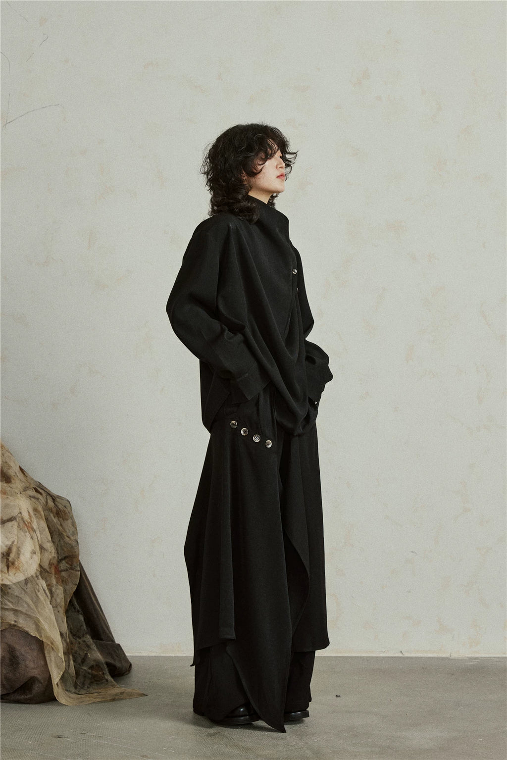 Sculptural Oversized Draped Tunic