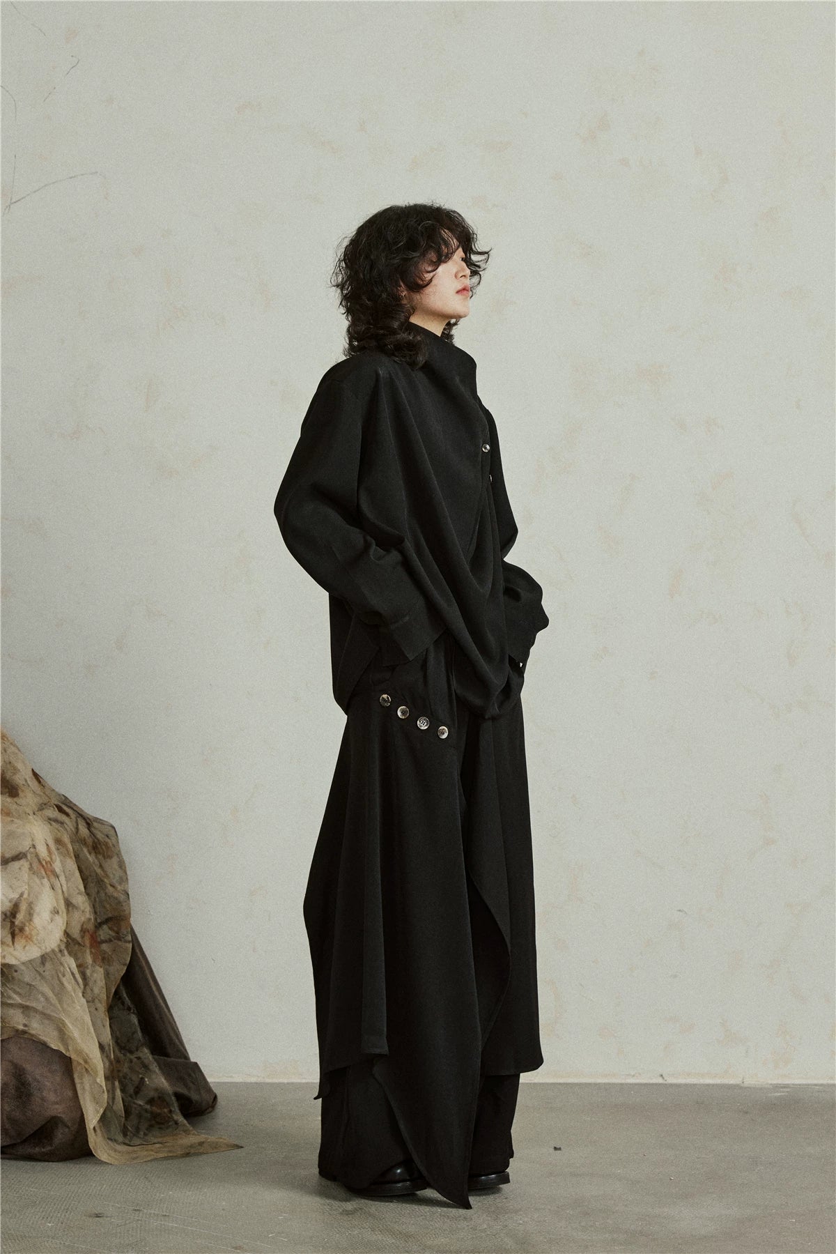 Sculptural Oversized Draped Tunic