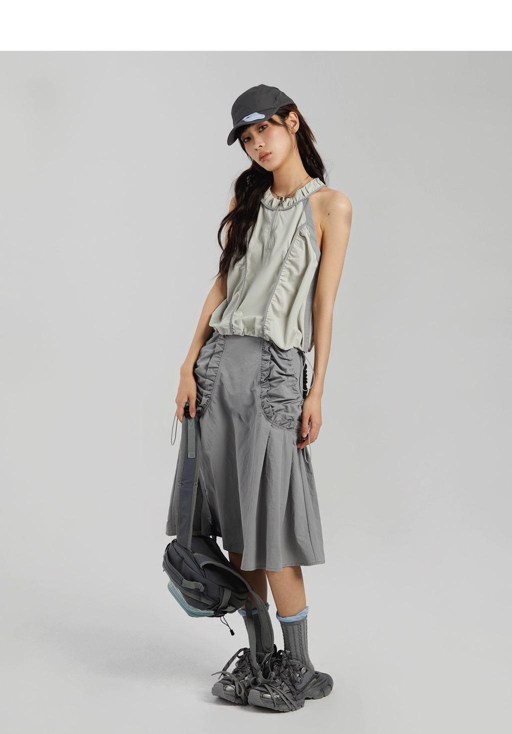 Ruched Pocket Skirt