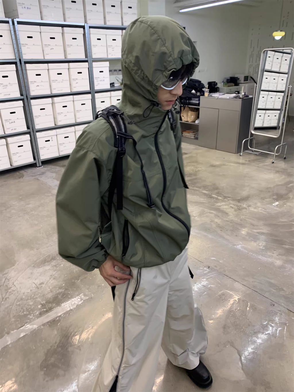 Technical Asymmetric Zip Windbreaker