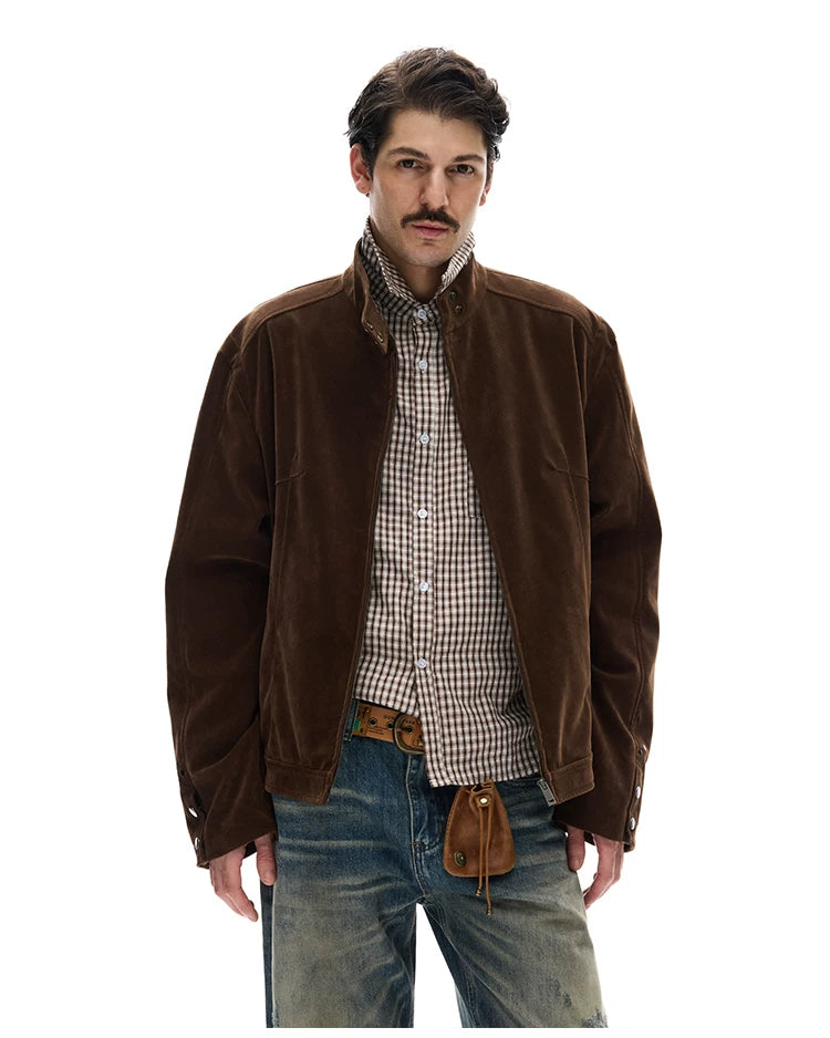 Vintage Faux Suede Zip Jacket