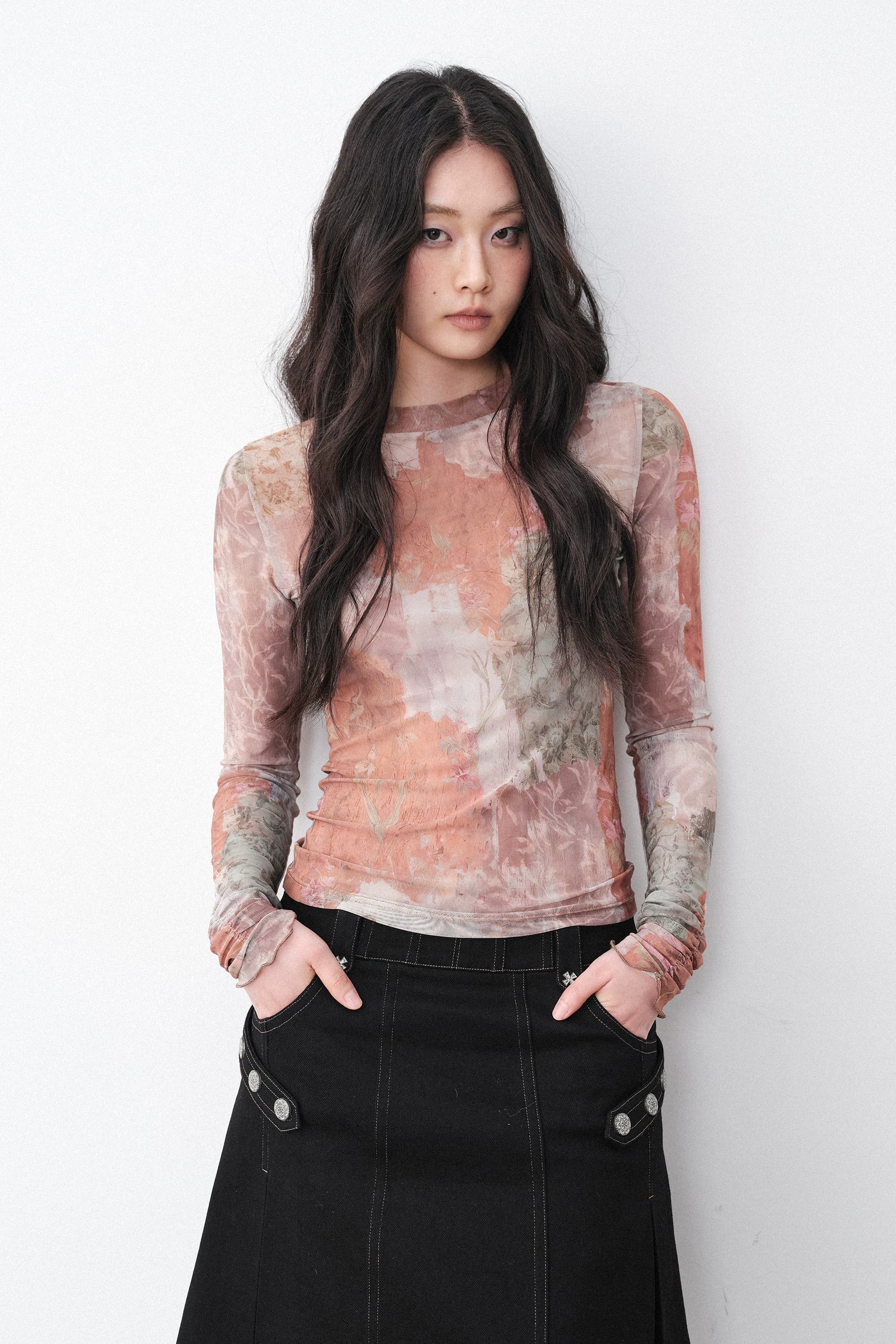 New Romantics Mesh Long Sleeve Top