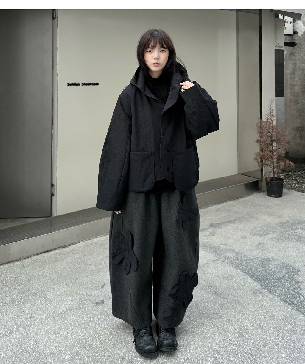 Quilted Flower Patch Balloon Leg Trousers