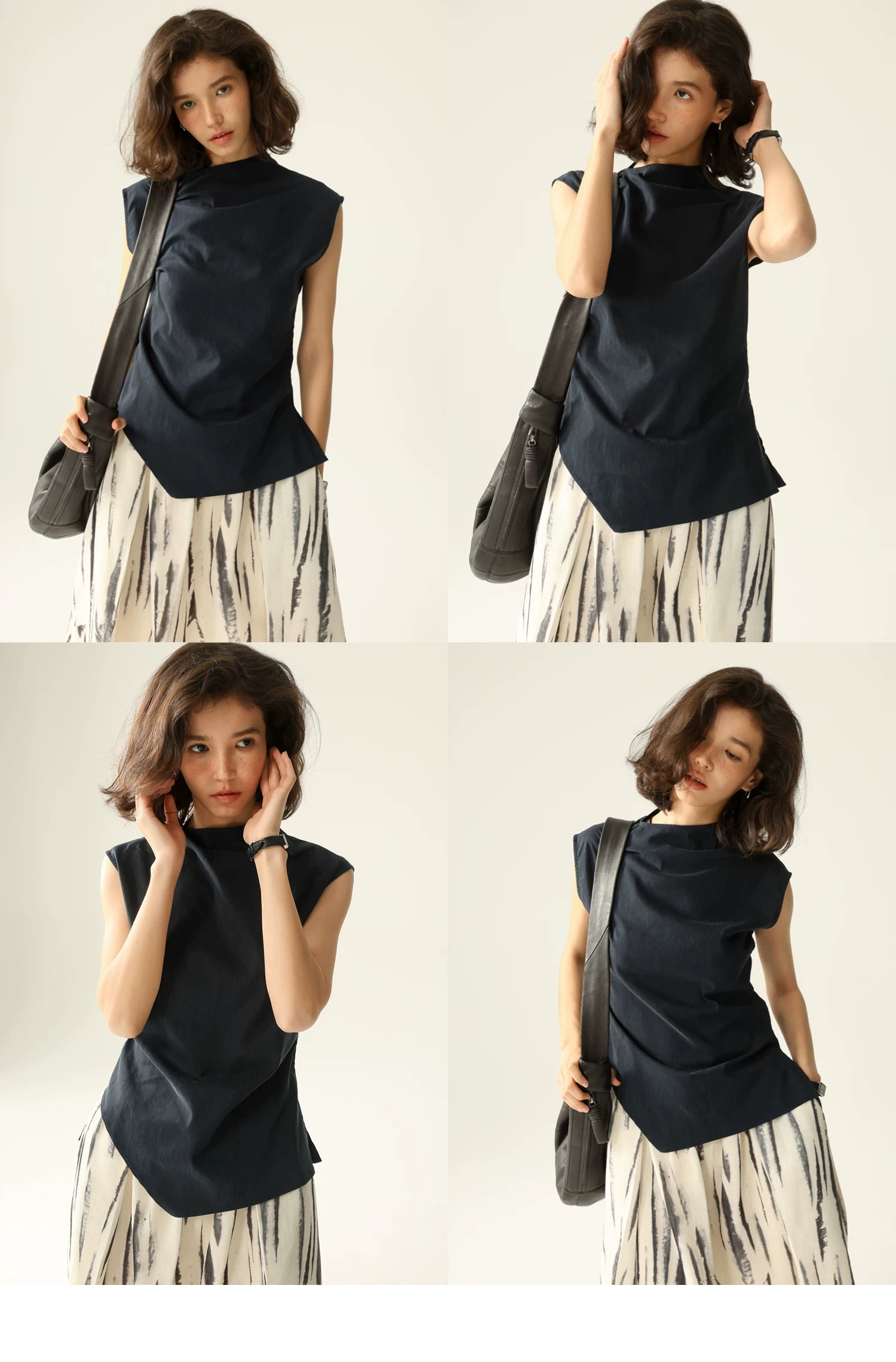 Lyocell Linen Sleeveless Top in Terracotta or Navy