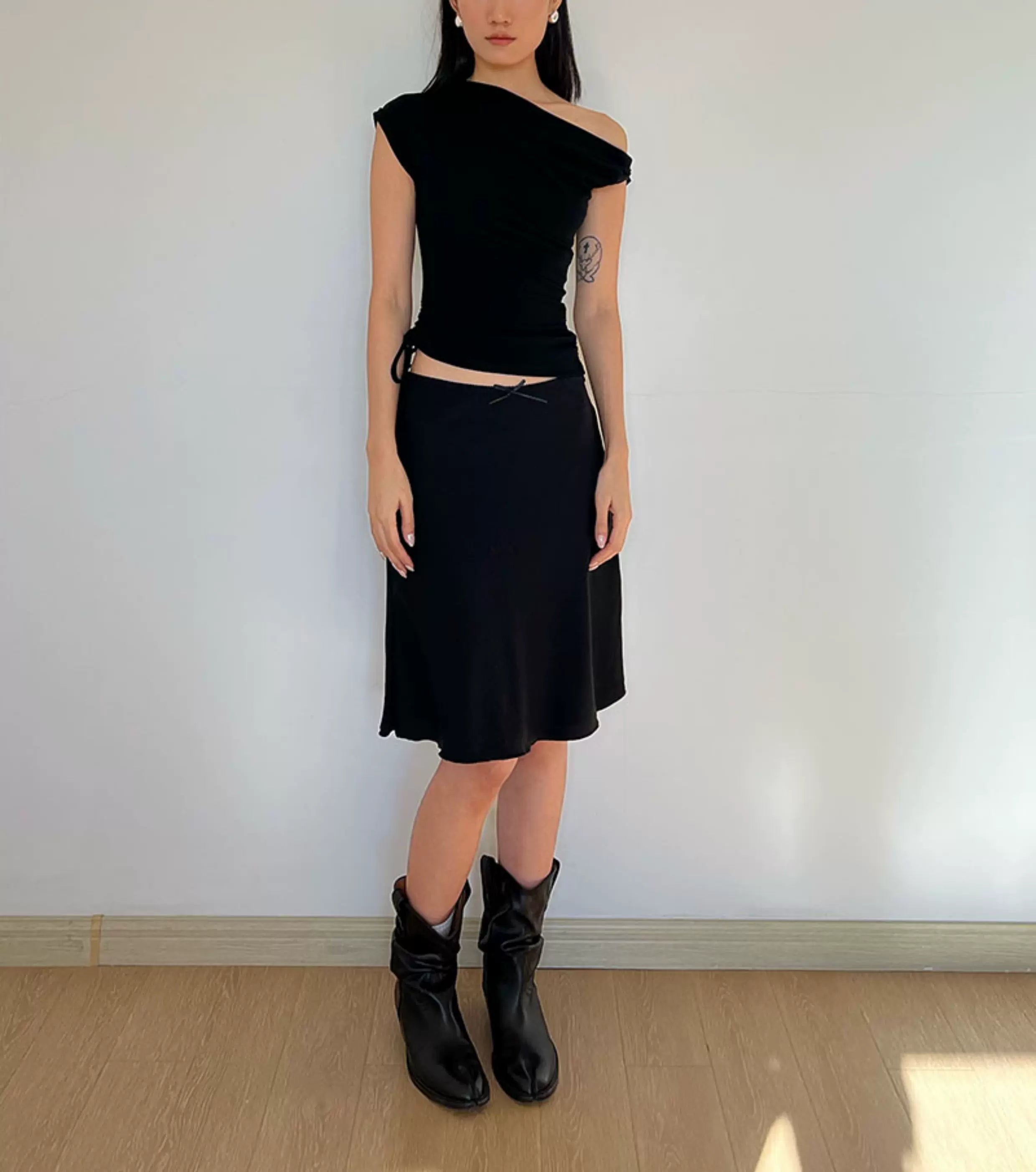Asymmetric Drape Shoulder Top