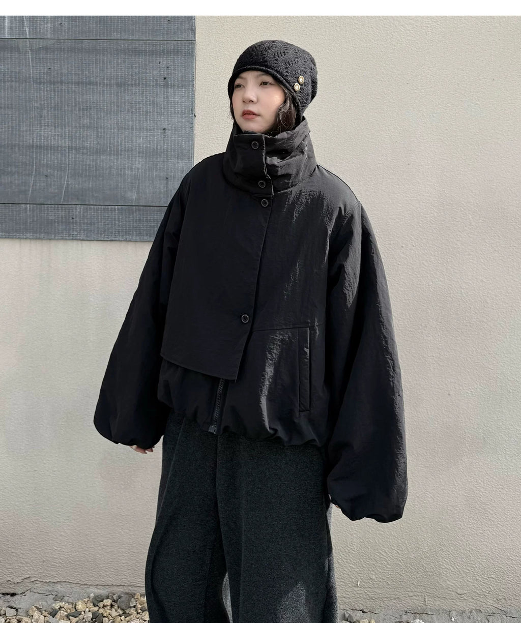 Vector Overlap Funnel-Neck Blouson