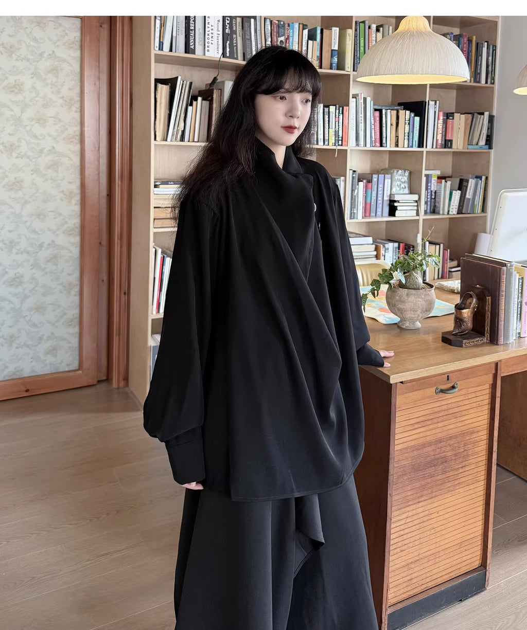Sculptural Oversized Draped Tunic