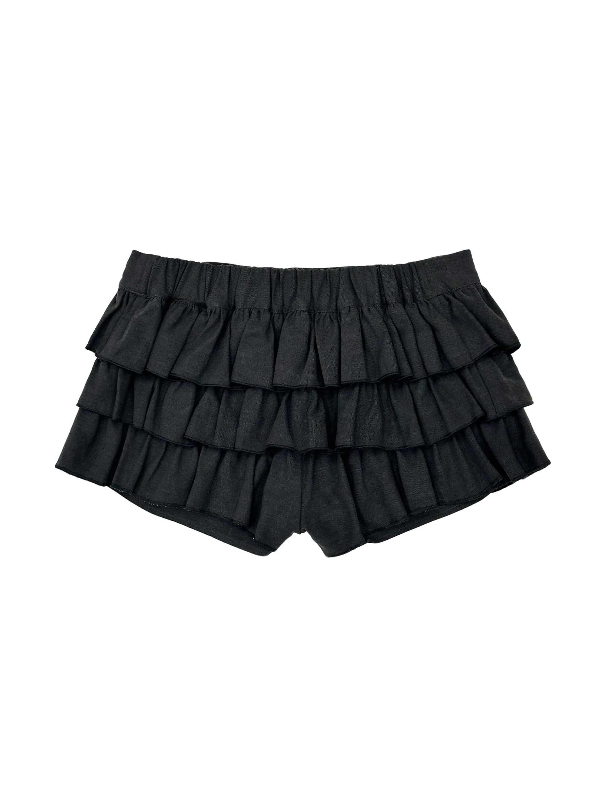 Tiered Ruffle Micro Shorts