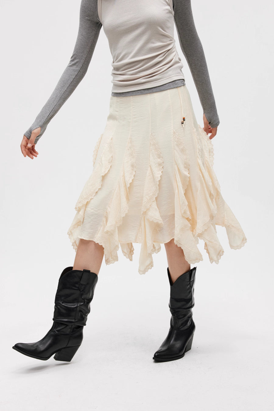 Asymmetric Fluid Flow Skirt