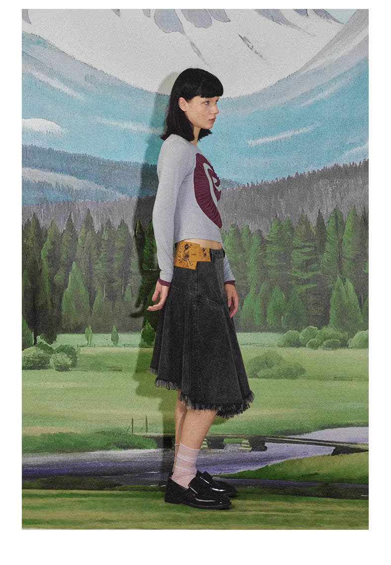 Raw-Edge Fragment Skirt