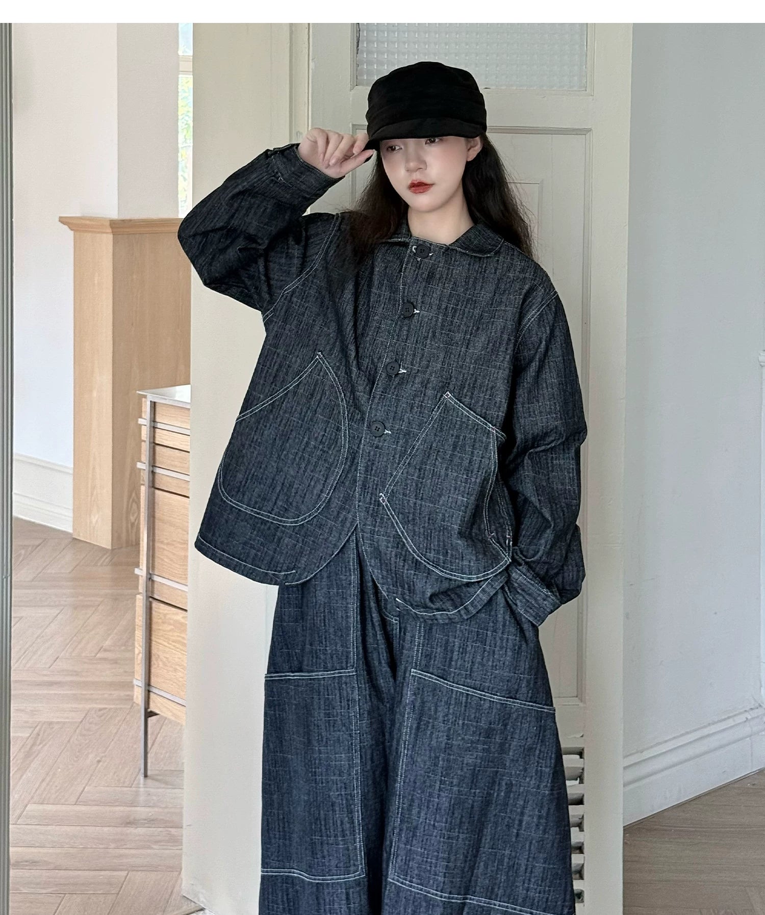 Petal Drift Button-Up Jacket