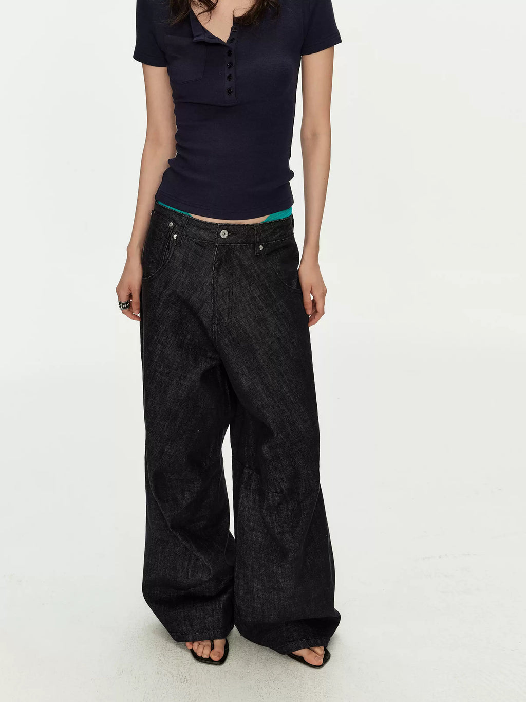 Low-Rise Wide-Leg Denim