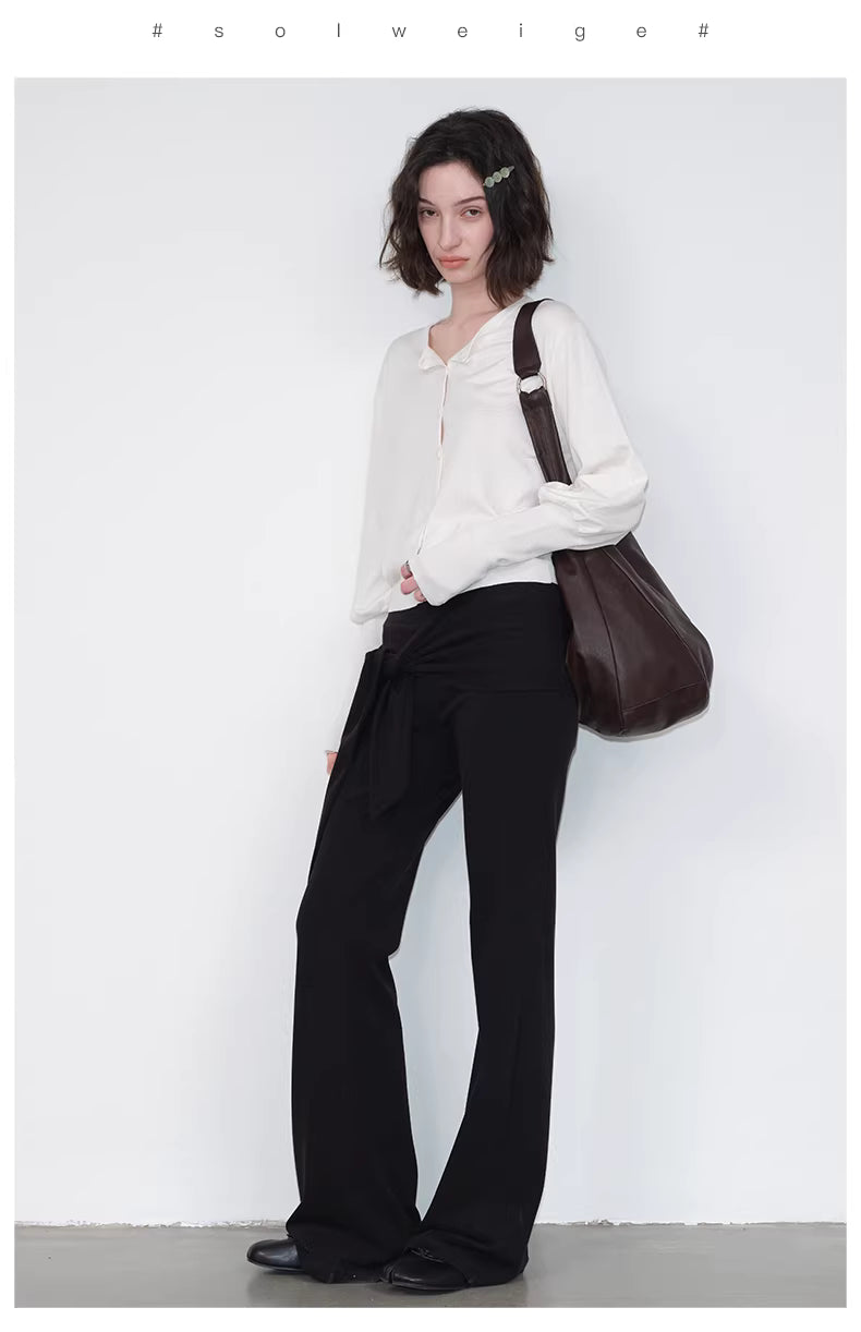 Lantern Sleeve Cardigan in Black Ink or White