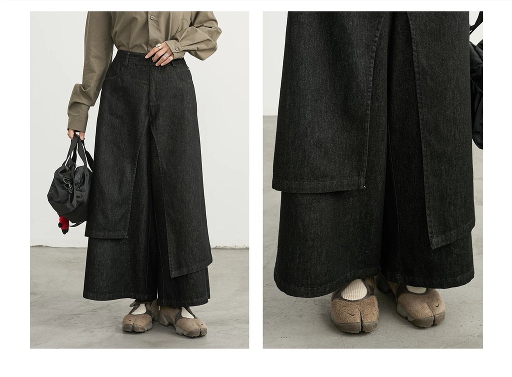 Split-Level Skirt Pants