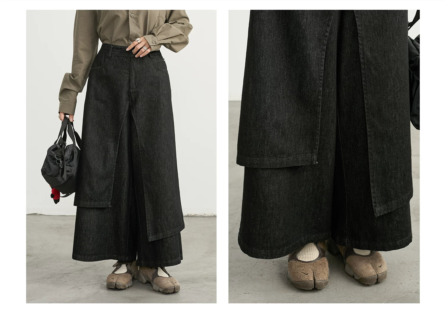 Split-Level Skirt Pants