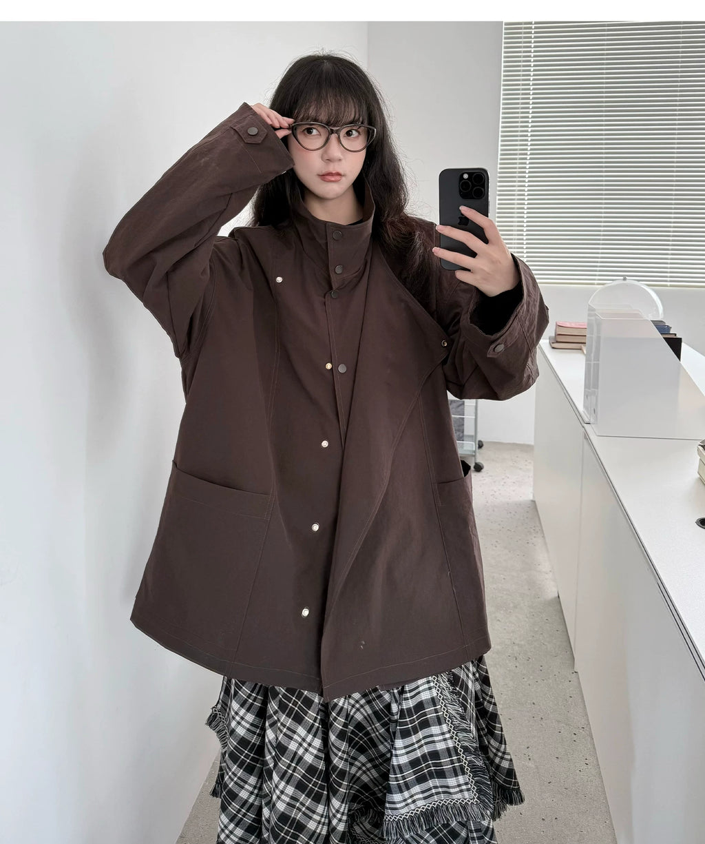 Asymmetric Snap Utility Jacket
