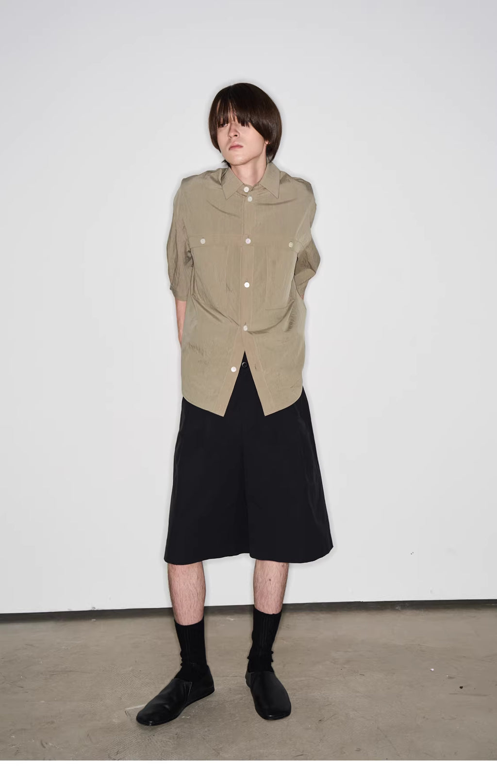 Fluid State Lapel Collar Button-Up Shirt
