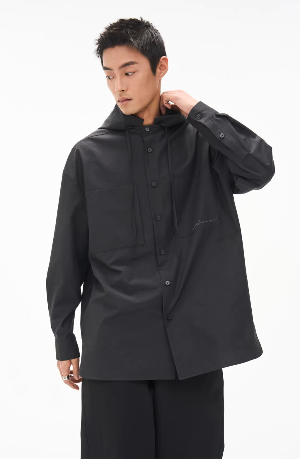 Micro-Topography Hooded Jacket