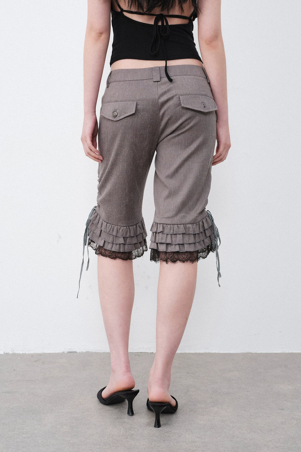 Ruffle Lace Hem Shorts
