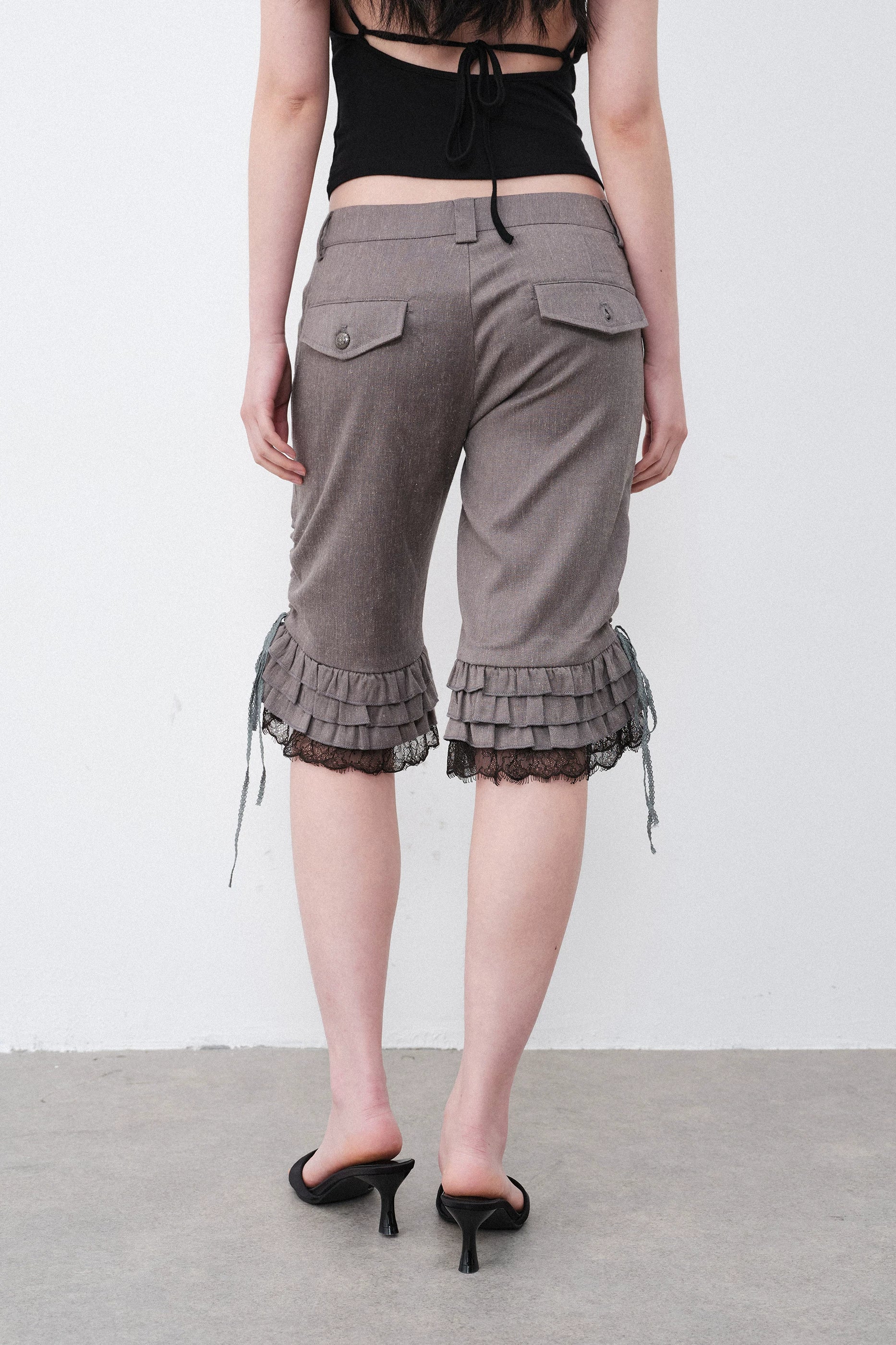Ruffle Lace Hem Shorts