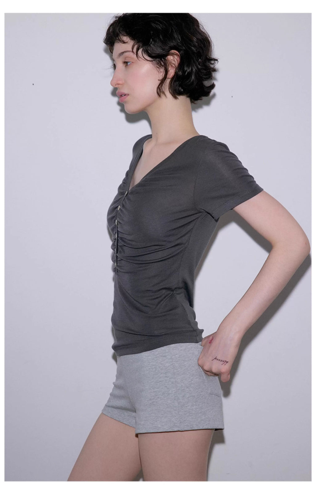 Heirloom Heart Bodice Wool-Blend Knit in Grey or Charcoal