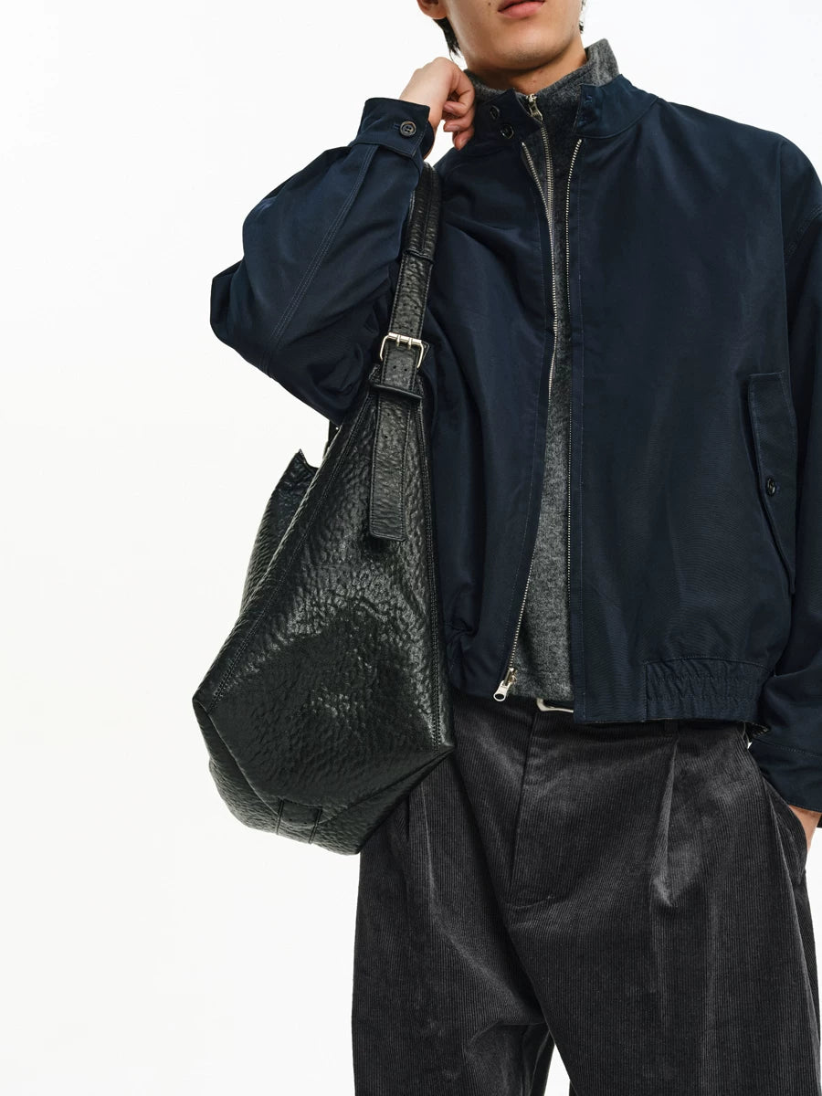Textured Oversized Slouch Shoulder Bag