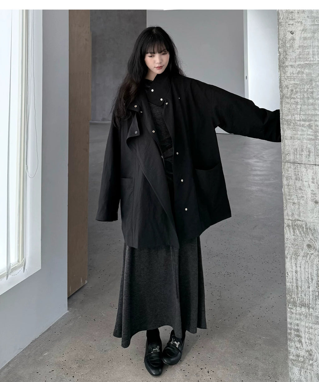 Asymmetric Snap Utility Jacket