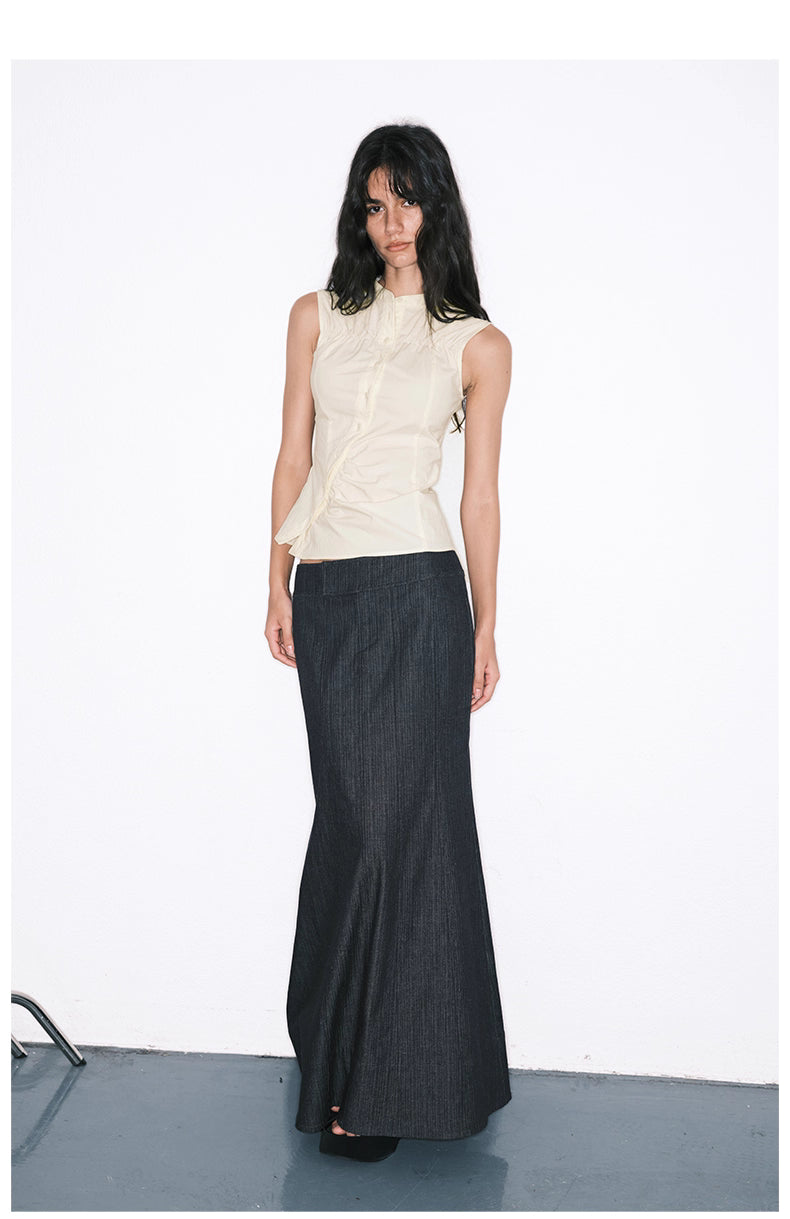 Asymmetric Button Blouse