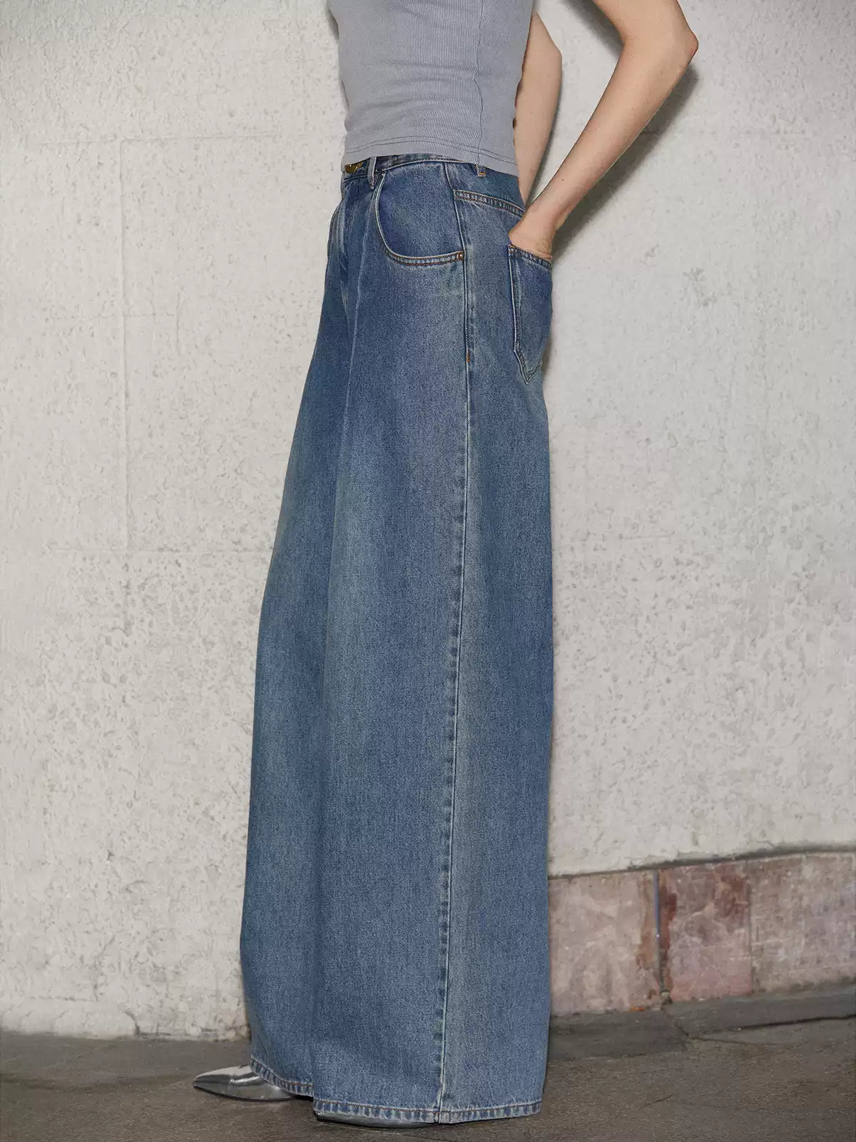 Wide-Leg Denim Jeans