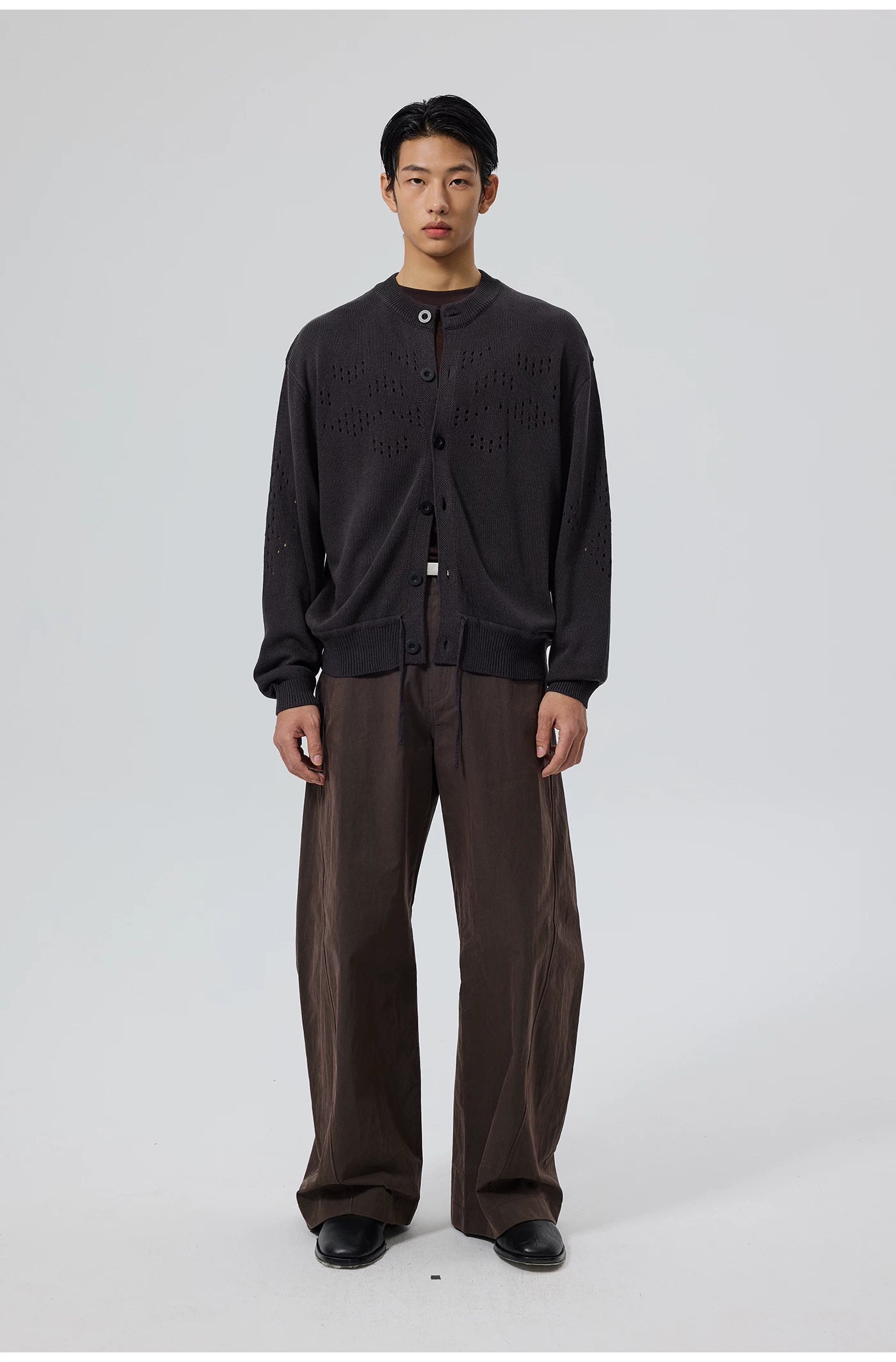 Perforated Knit Cardigan