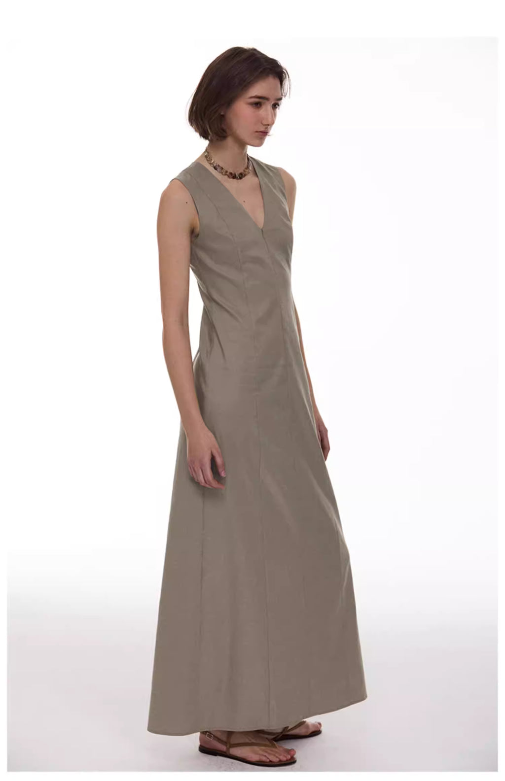 Regenerated Linen Column Dress