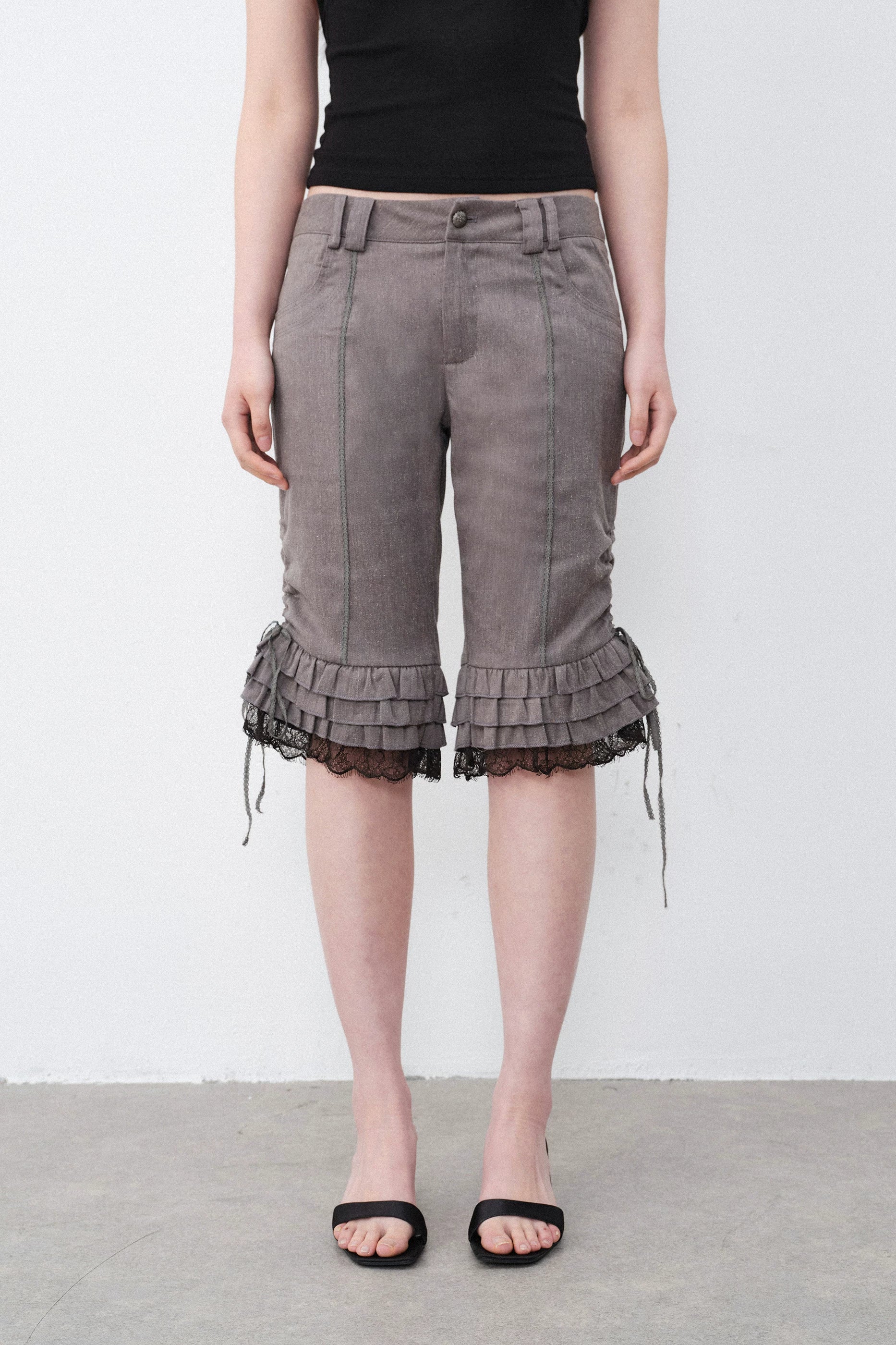 Ruffle Lace Hem Shorts