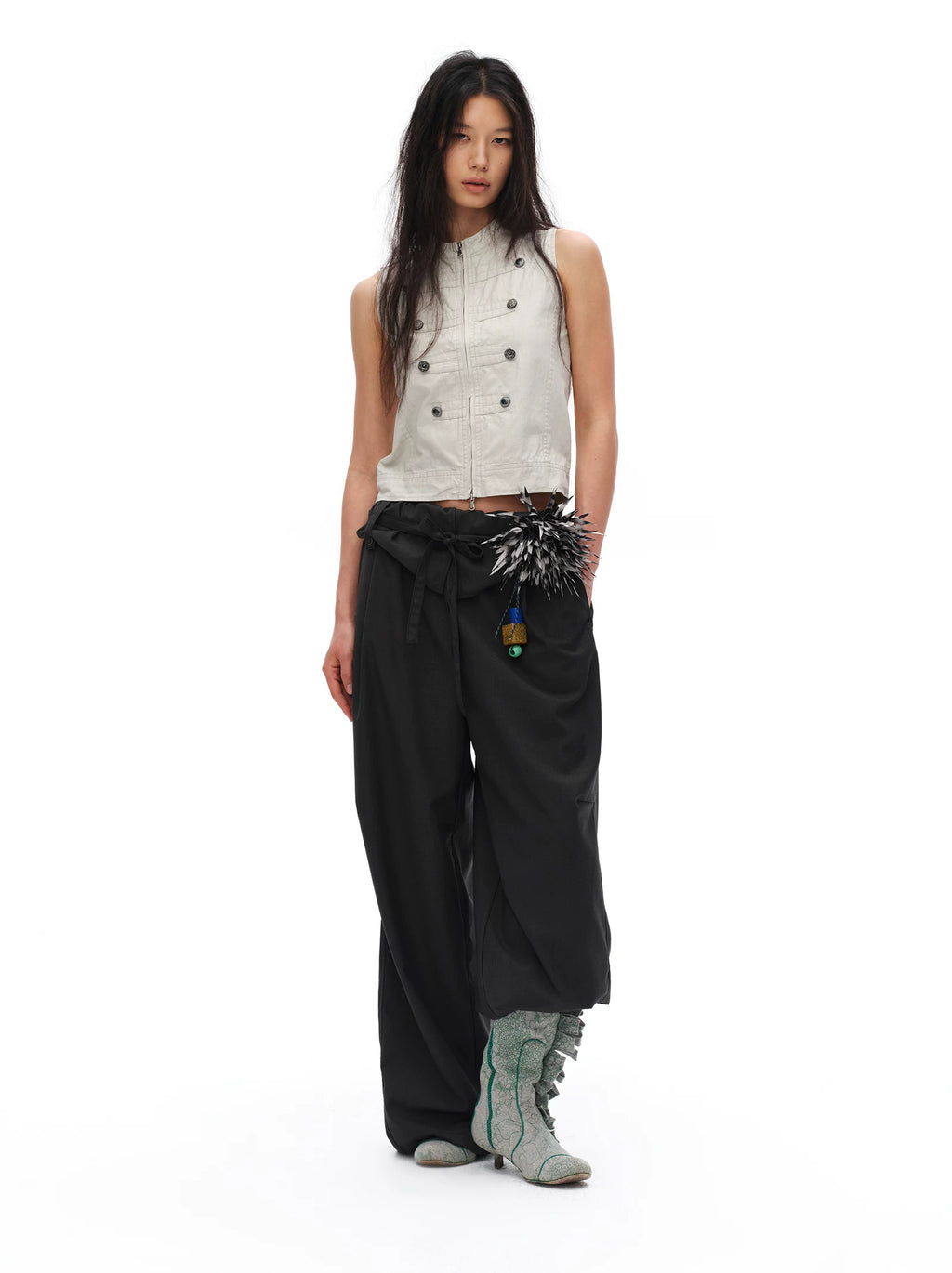 Rolled Tulip Waist Trousers