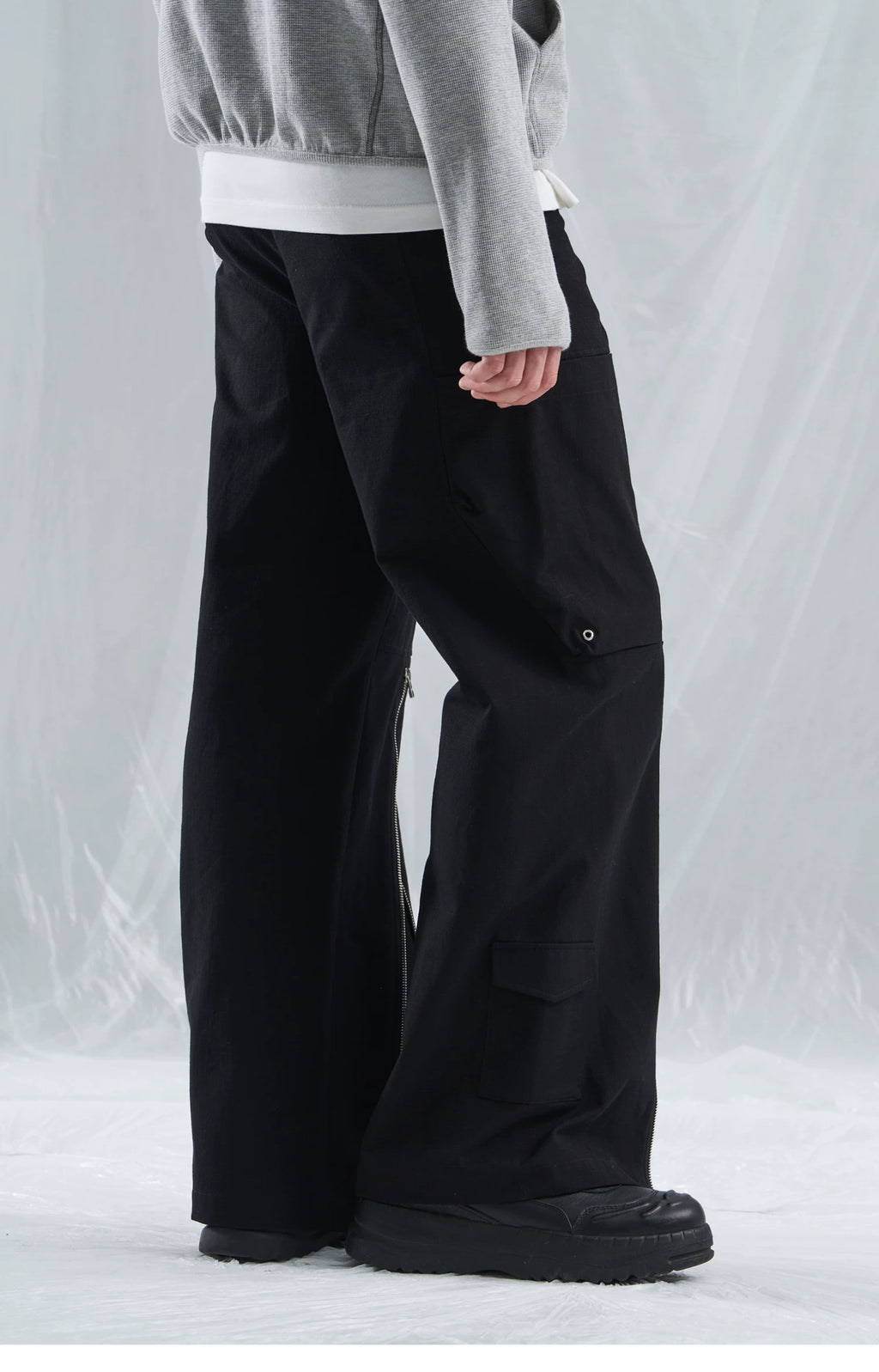 Zip Hem Utility Cargo Trousers