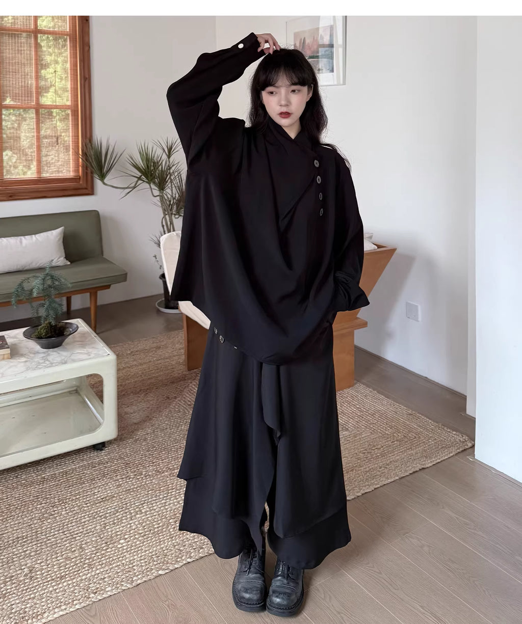 Sculptural Oversized Draped Tunic