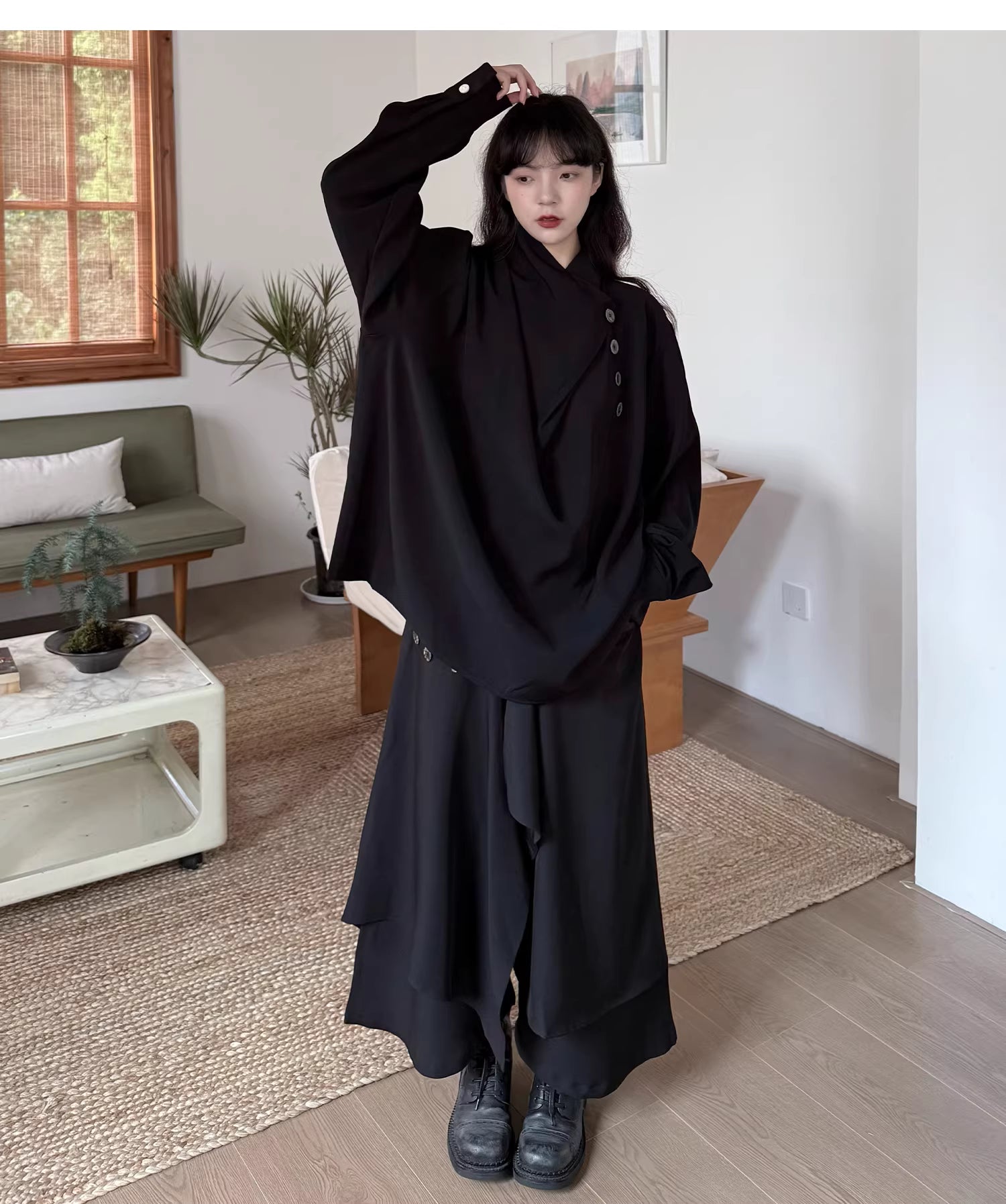 Sculptural Oversized Draped Tunic