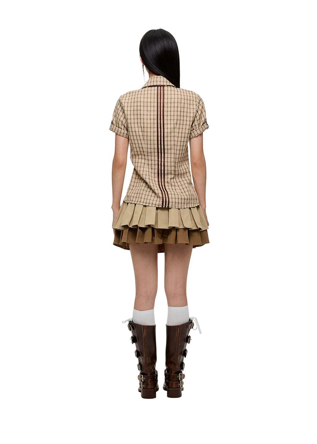 Asymmetric Check Tailored Shirt
