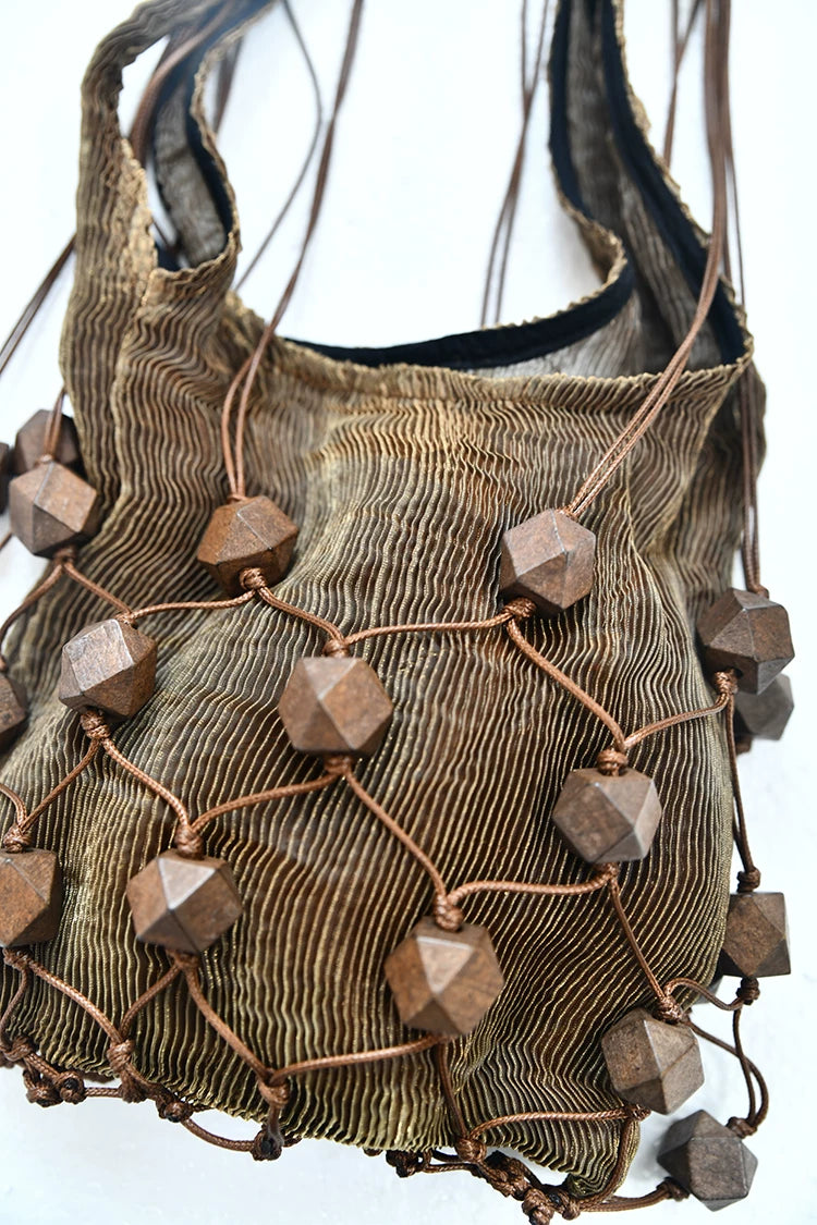 Cord Lattice Bead Bag