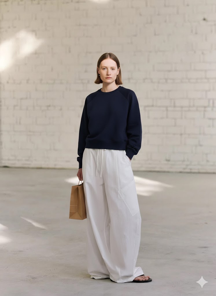 Crisp Slant Pocket Alabaster Trousers