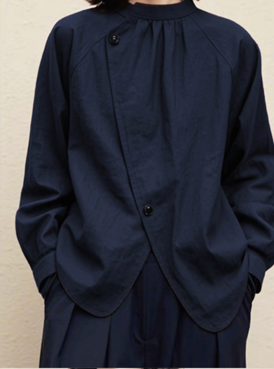 Diagonal Closure Draped Tunic