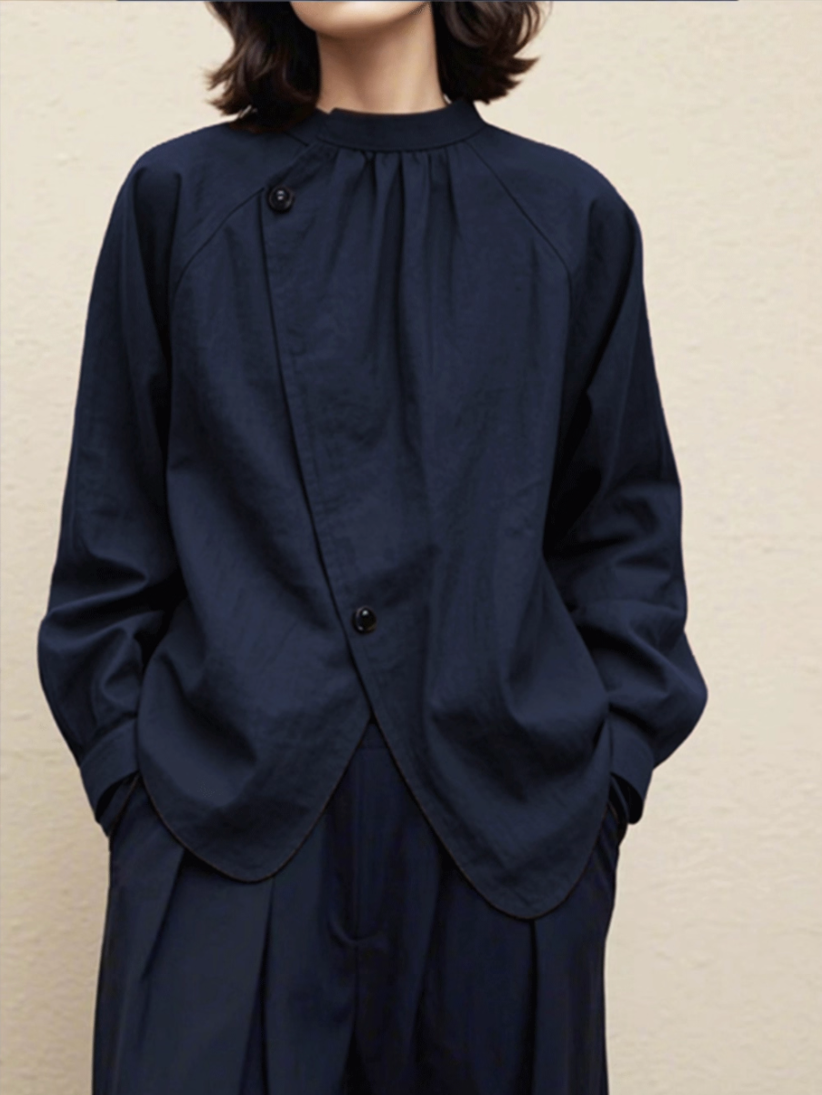 Diagonal Closure Draped Tunic