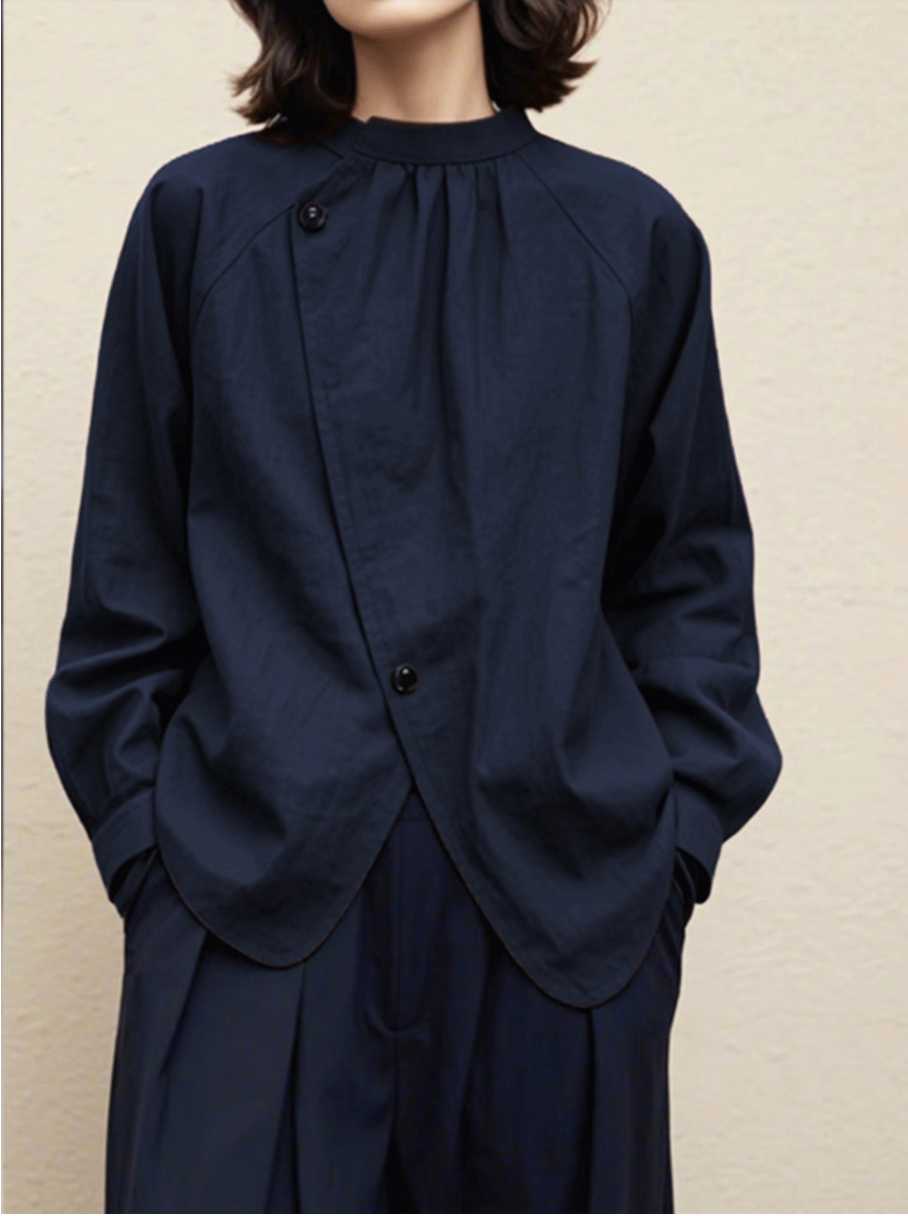 Diagonal Closure Draped Tunic