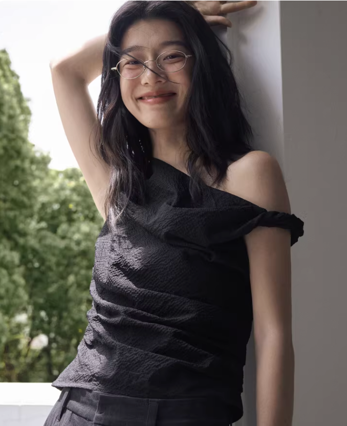 Textured Topography Off-Shoulder Top