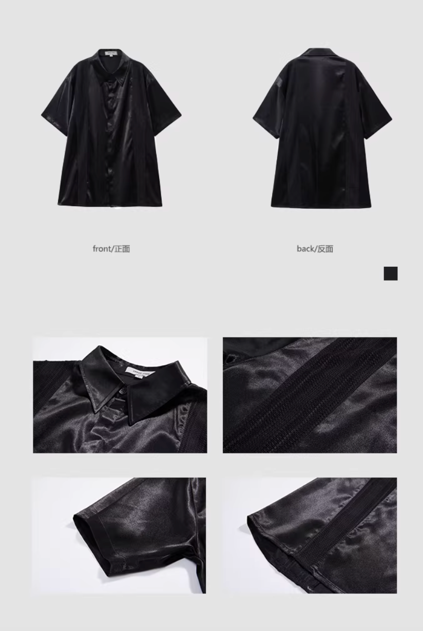 Midnight Satin-Finish Shirt