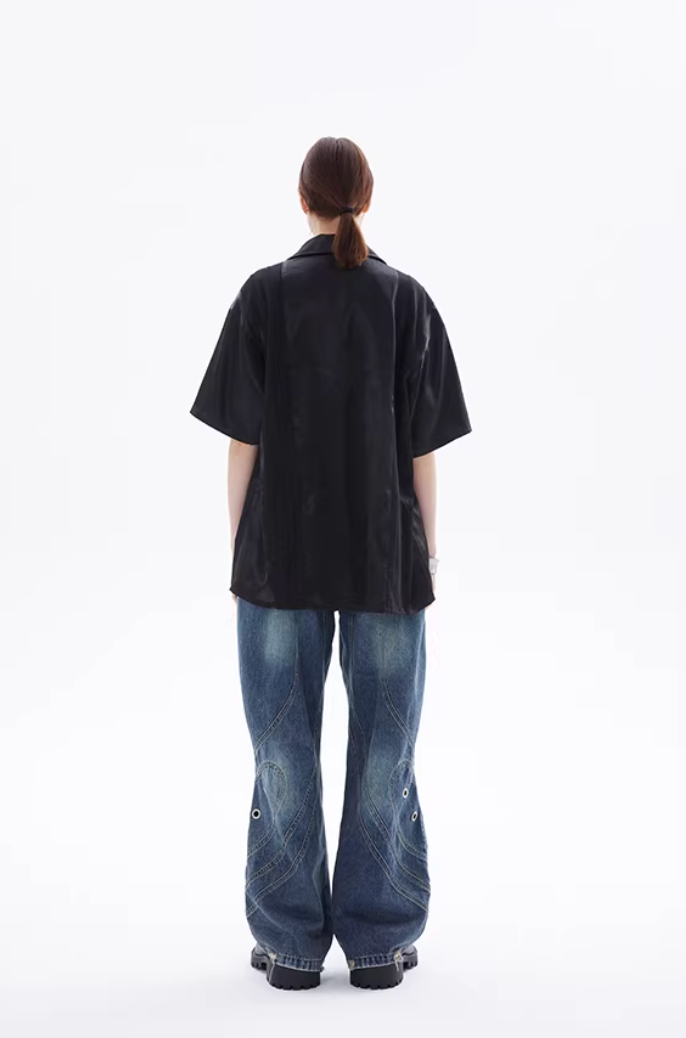 Midnight Satin-Finish Shirt