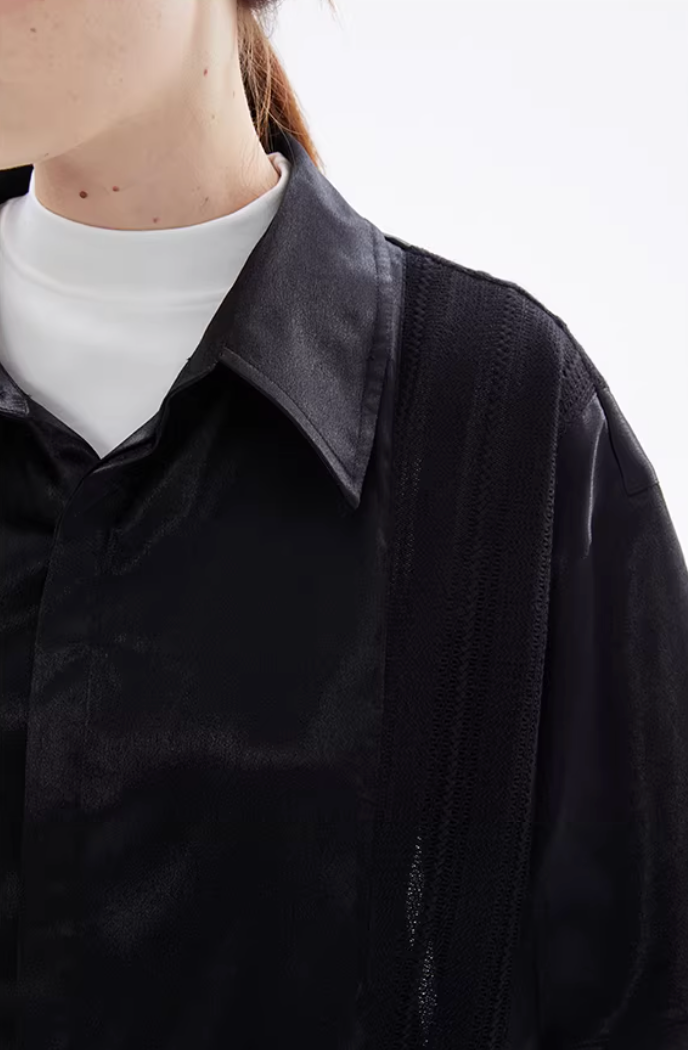 Midnight Satin-Finish Shirt