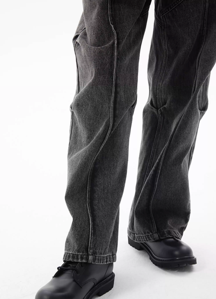 Curvilinear Straight-Leg Denim