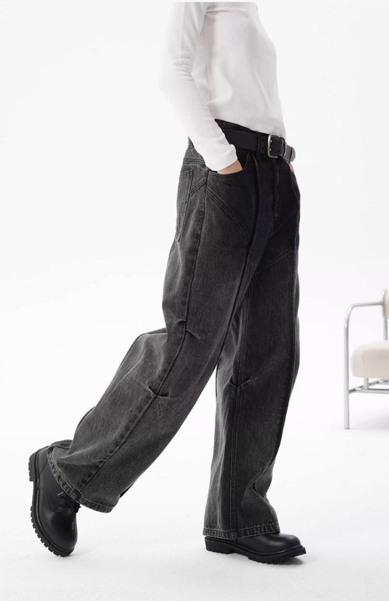 Curvilinear Straight-Leg Denim